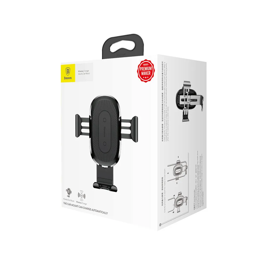 Support Téléphone Voiture Chargeur Induction Qi Baseus pour Aération - 9