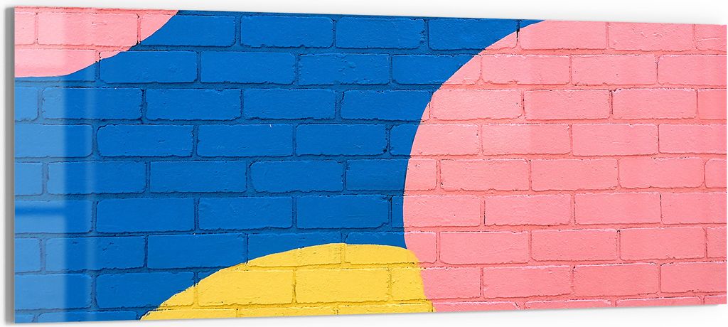 DEQORI Glasbild Echtglas 150x60 cm 'Bogen & Blöcke' Wandbild Bild modern Deko