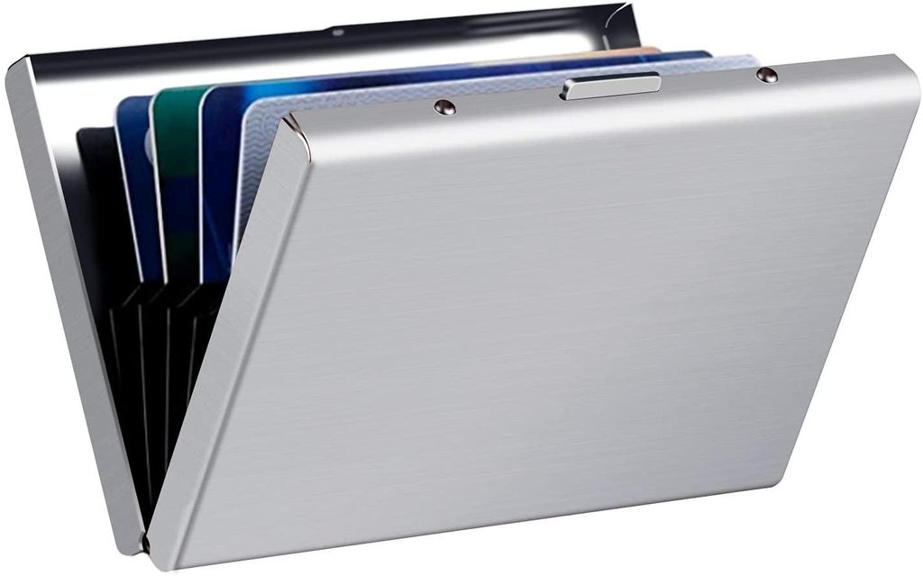 Kartenetui Herren Kreditkarten Etuis RFID NFC Schutz H0124, Silber