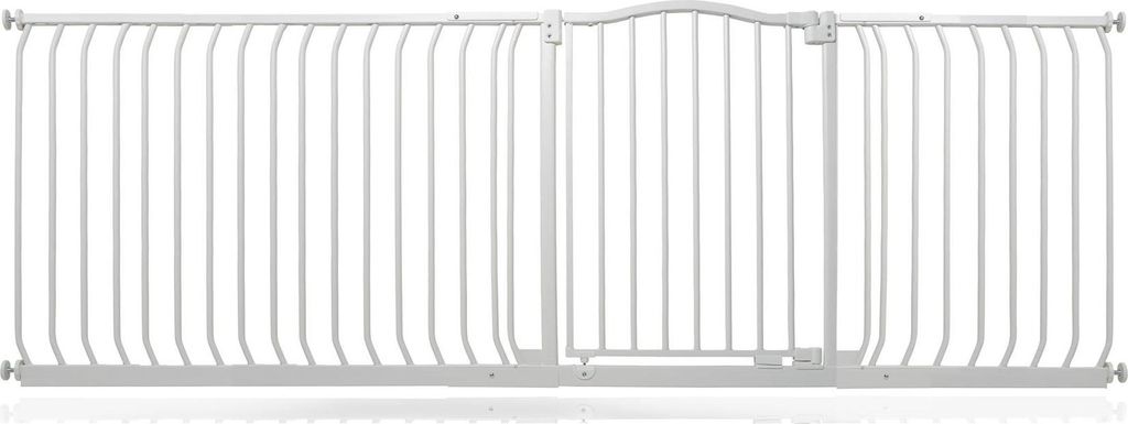 Safetots Treppenschutzgitter mit gebogenem oberen Teil, 216cm - 225cm, Weiß