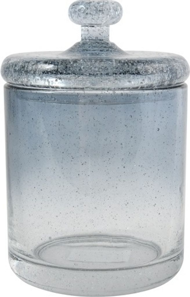 MSV Organizer Harriet Wattepadhalter Wattestäbchen Bad Aufbewahrung Glas Behälter Dose Blau