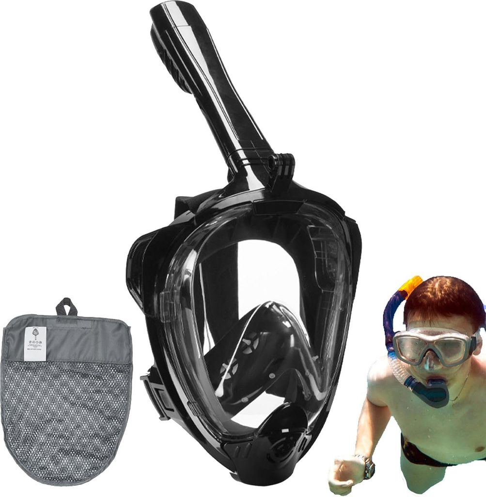 OKWISH Schnorchelmaske Erwachsene Vollgesichtsmaske – Wasserdicht & Beschlagfrei Tauchmaske L/XL