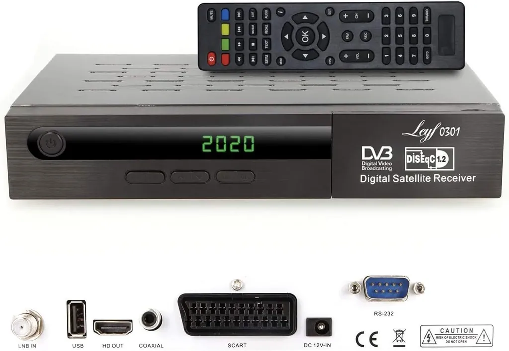 Récepteur satellite numérique HDTV Leyf boîtier décodeur TV avec télécommande - 2