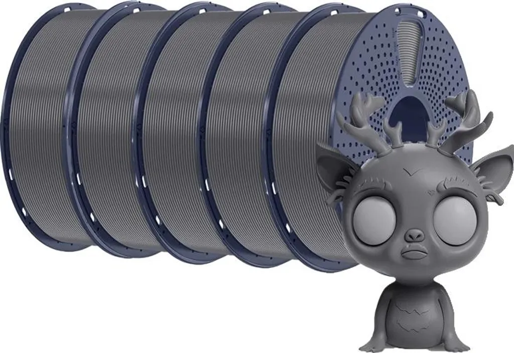 Filament PLA+ Gris 1.75mm pour Impression 3D Rapide 600mm/s Bobine 1kg