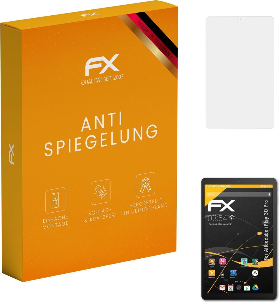 atFoliX FX-Antireflex 2x Schutzfolie kompatibel mit Alldocube iPlay 30 Pro Displayfolie
