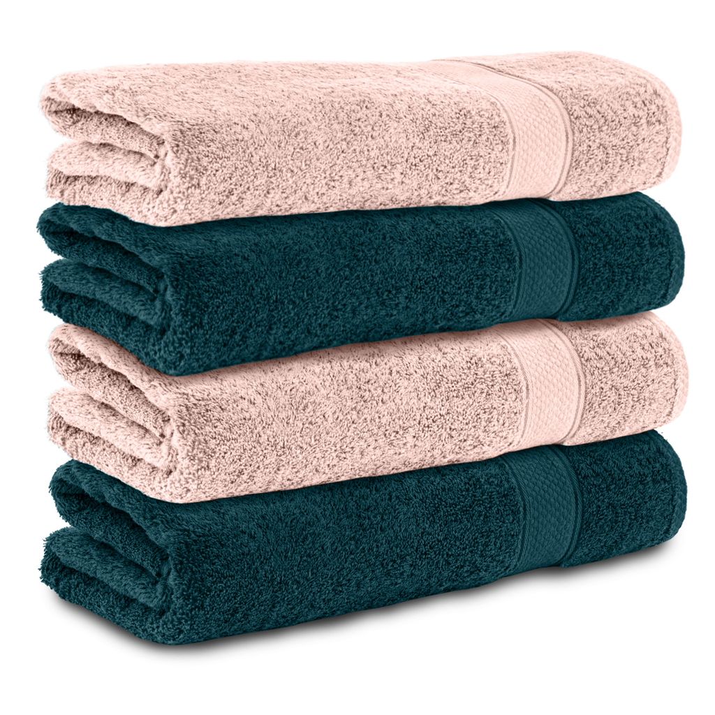 Komfortec 4er Duschtücher 70x140 cm Set aus 100% Baumwolle, Produktbild 