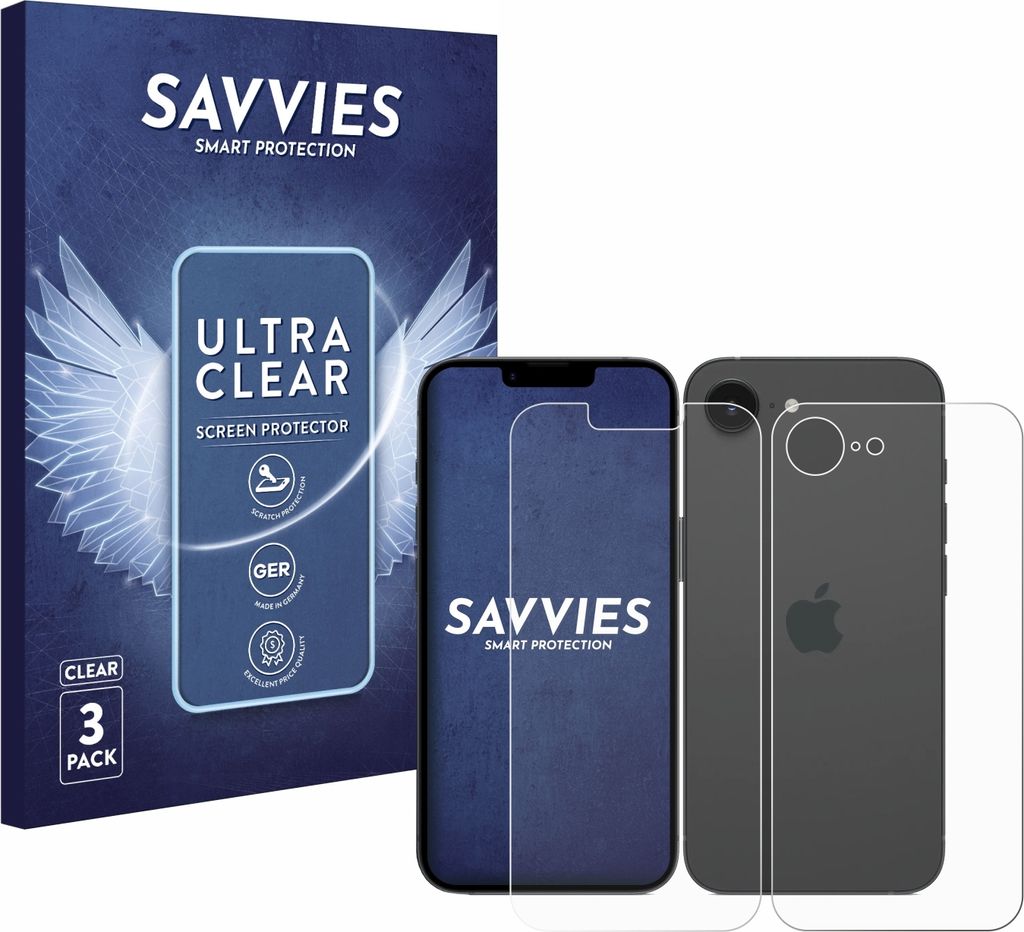6x Für Apple iPhone 16e / 17e Schutzfolie Savvies Displayschutz Display Schutz Folie Klar Transparent