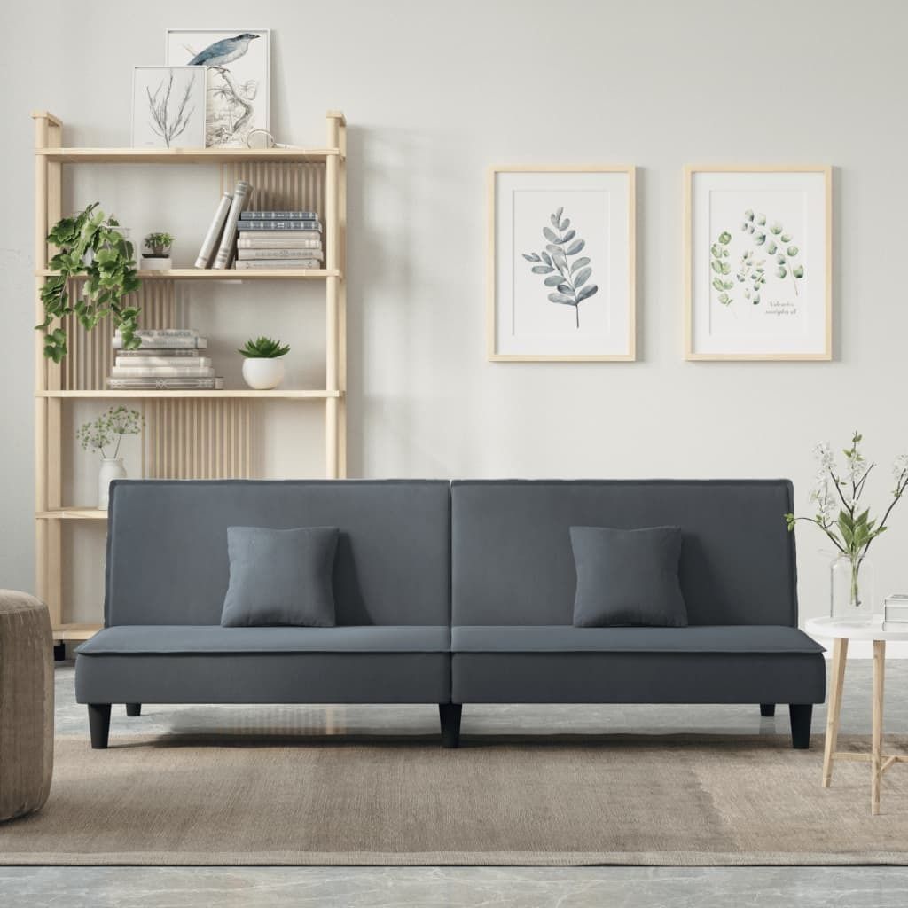 The Living Store Schlafsofa Dunkelgrau Samt