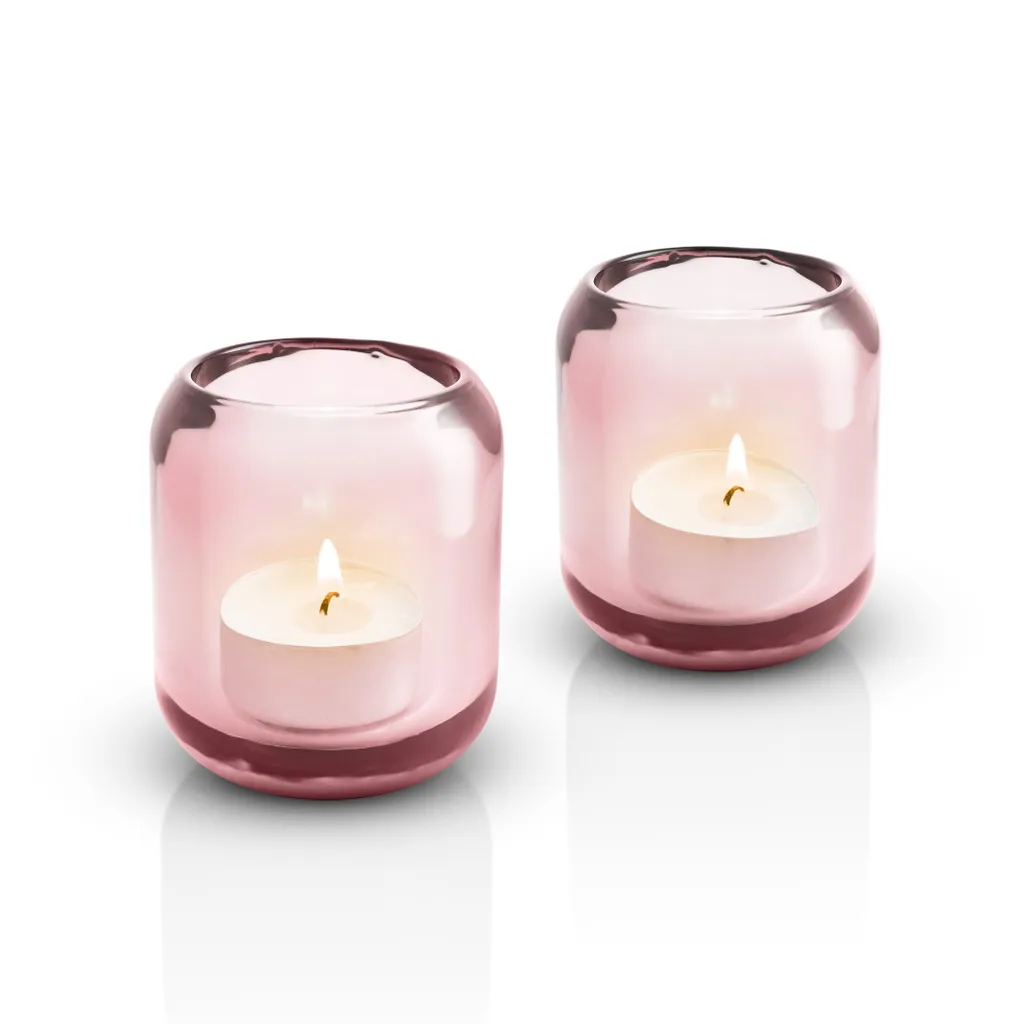 Portacandele In Vetro Rosa A Forma Di Cuore – Set Da 2 Pezzi Per Matrimoni, Feste E Cene Romantiche - 5