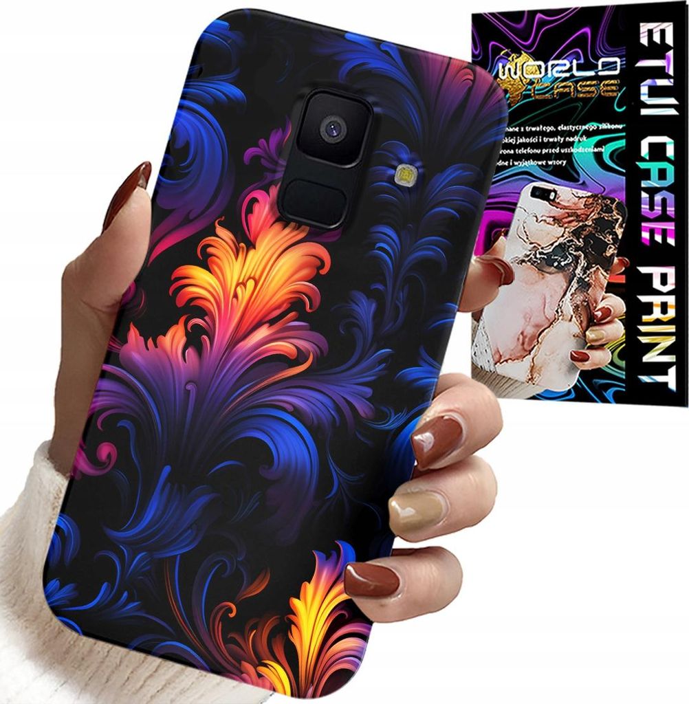 Hülle Für Samsung A6 2018 - Abstrakte Bunte Muster + Folie