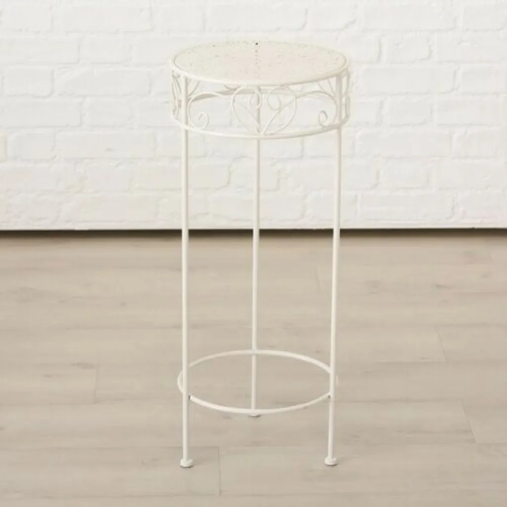 Table pour téléphone blanche en métal 70 cm - Support stable et robuste - 2