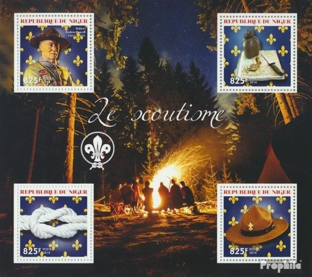 Briefmarken Niger 2014 Mi 3007-3010 Kleinbogen (kompl. Produktbild 