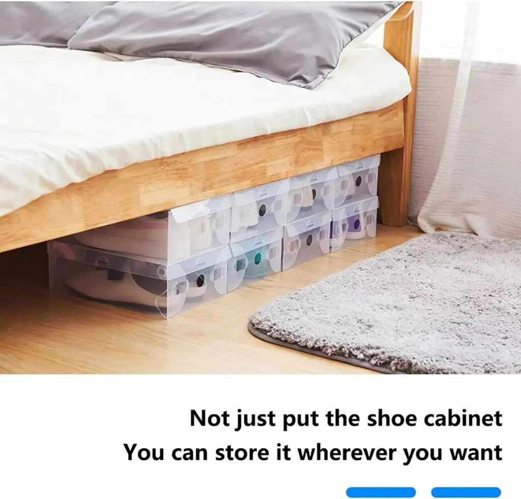 Boîte de rangement chaussures transparente - Lot de 20 empilable