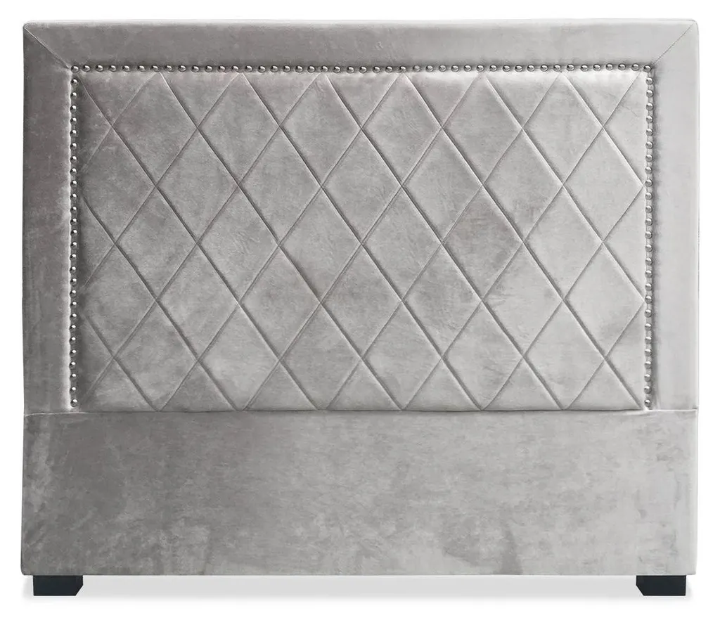Tête de lit 140cm velours argent pour décorer une chambre ado