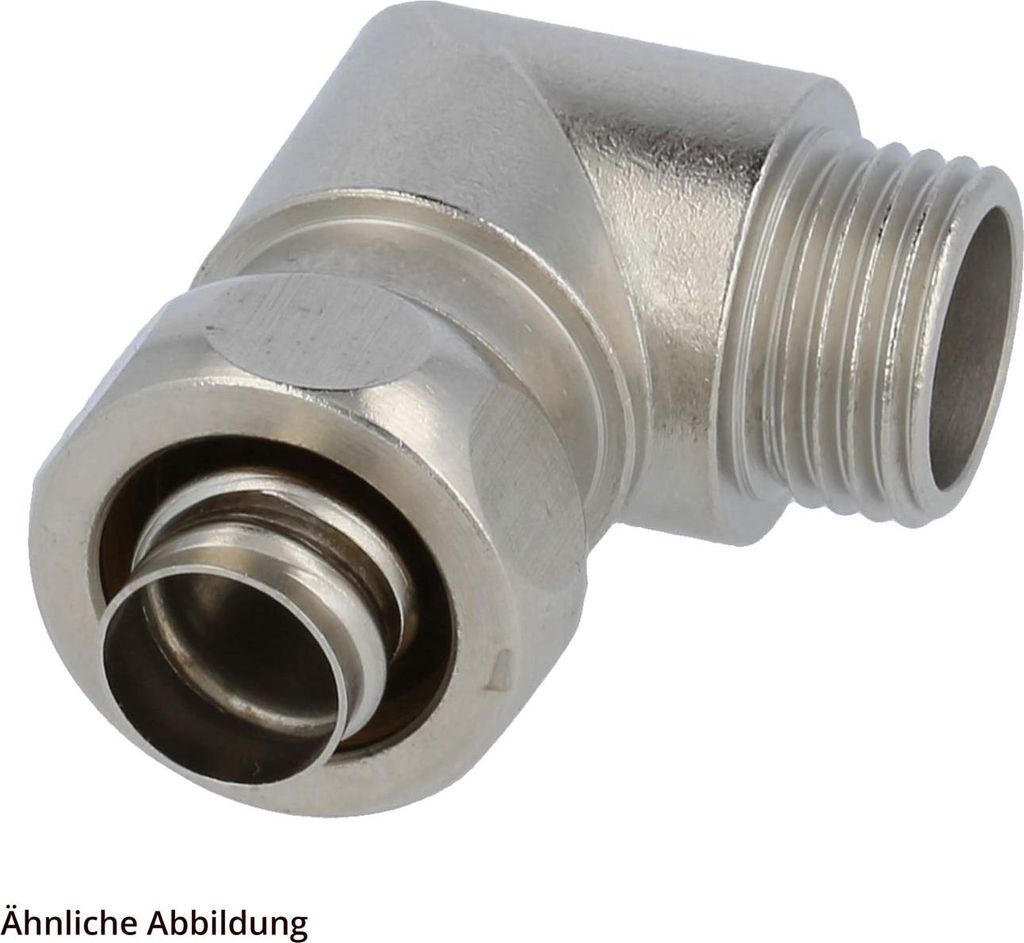 FLEXA USW-P Metallverschraubung 90 Grad Winkel Gewinde PG9x1,41 für Schlauch-Außendurchmesser 14,0mm für