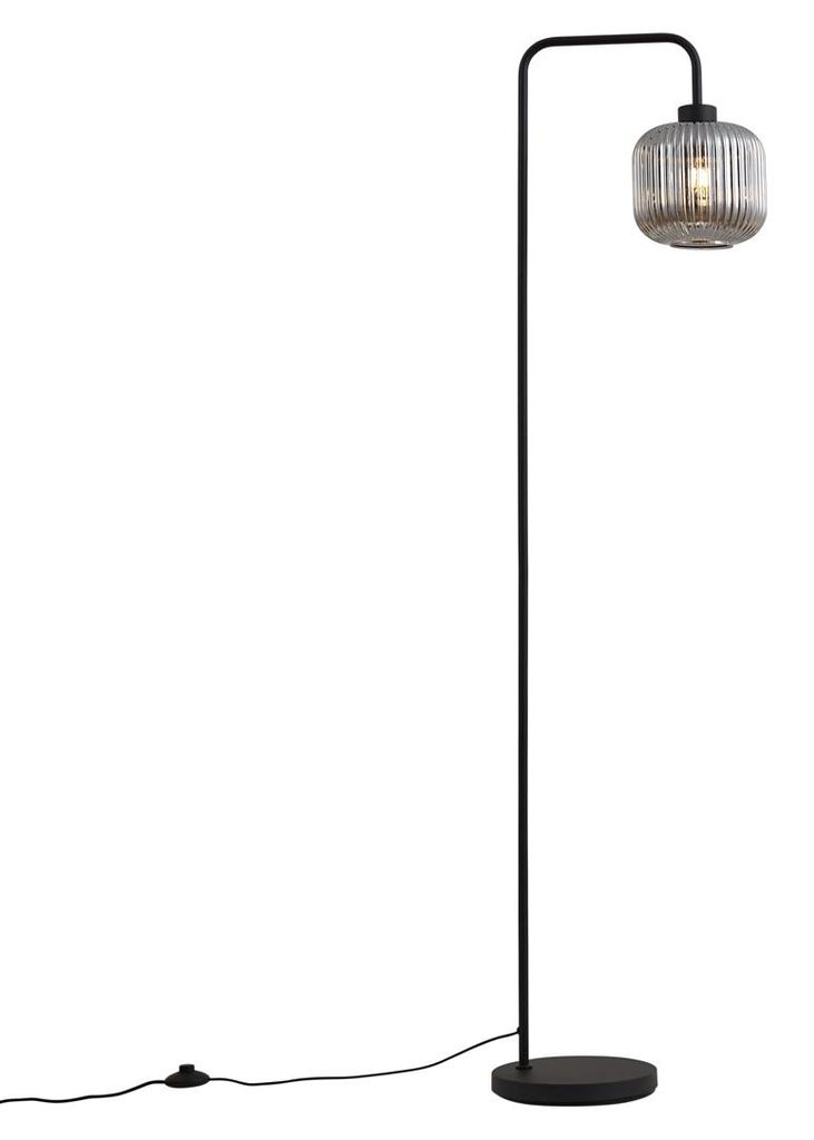 Design Stehleuchte Schwarz mit Rauchglas Ana Produktbild 
