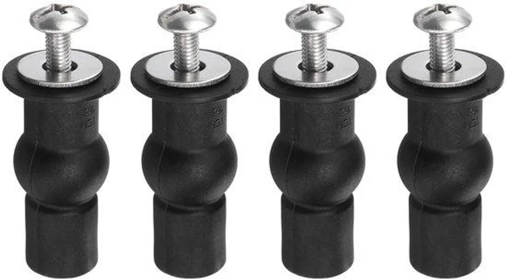 Kit charnières WC en acier M6 avec vis et fixations anneau de 16 mm