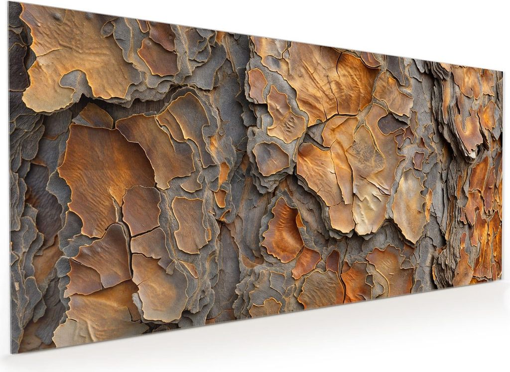 Küchenrückwand Spritzschutz Glas mit Motiv Rinde Struktur Formen 40 x 40 cm