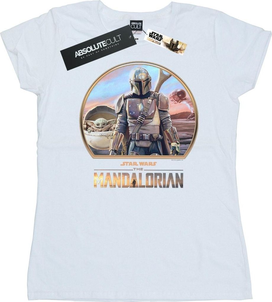 Star Wars - "The Mandalorian And The Child" T-Shirt für Damen BI42942 (XL) (Weiß)