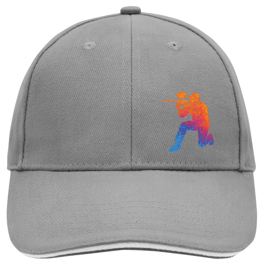 Huuraa Cappy Mütze Paintball bunte Silhouette Dark Grey/White Baumwolle 6-Panel Kappe Geschenkidee