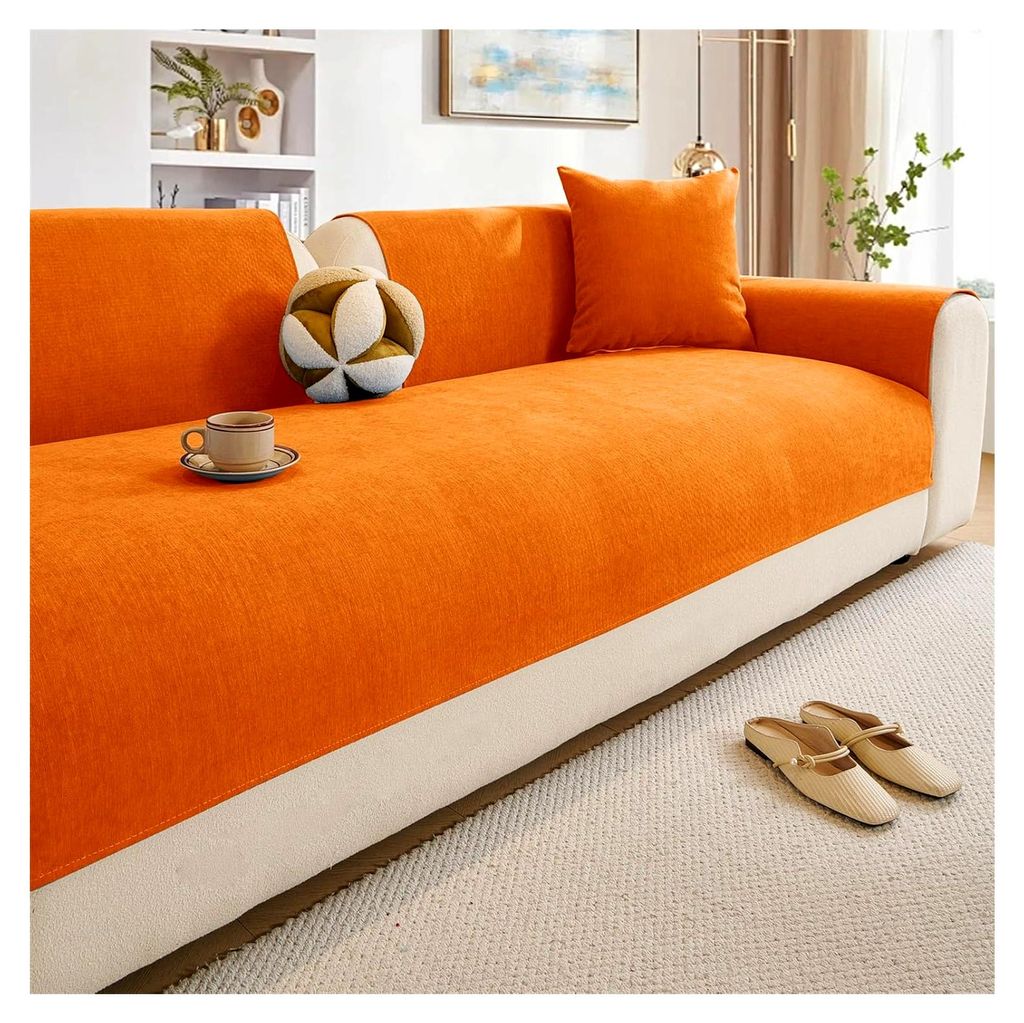 Chenille Sofabezug für 1-4-Sitzer, Sofadecken für Sitzfläche, Ecksofa Überzug, rutschfester Sofaschoner, L-Form Sofaüberwürfe, Sofaschutz fü...