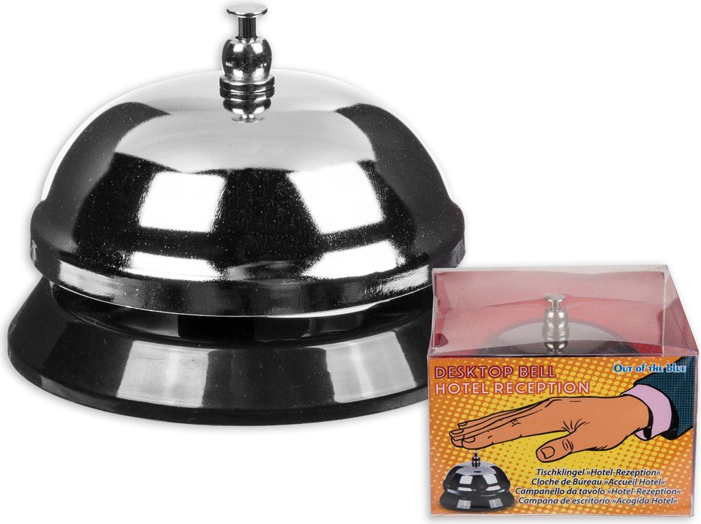 Tischklingel, reception d'hotel, Argento Nero, Taglia Unica Immagine del prodotto 