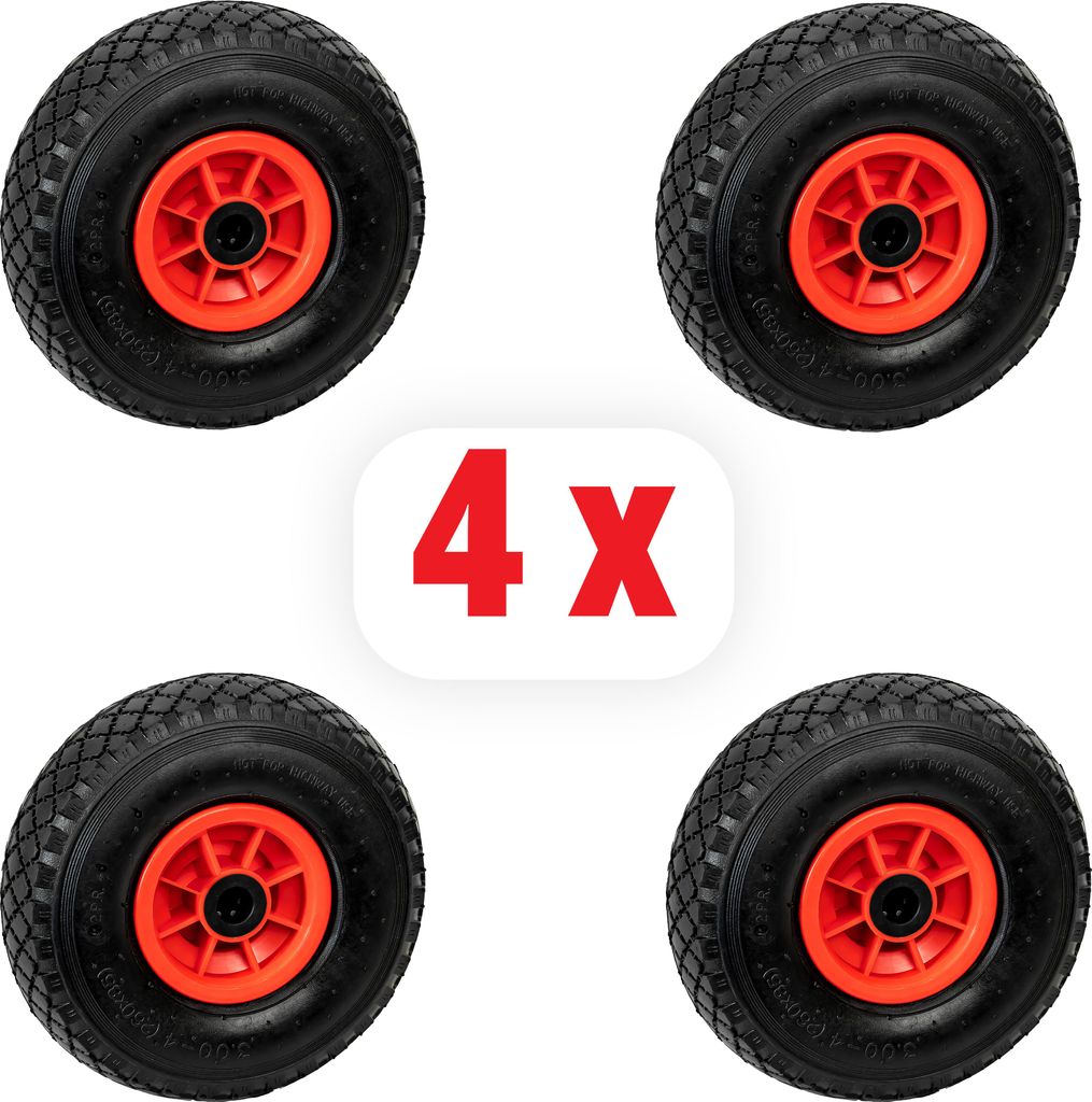 4er Bundle Grafner® FlatFree Sackkarren/Bollerwagenrad  Produktbild 