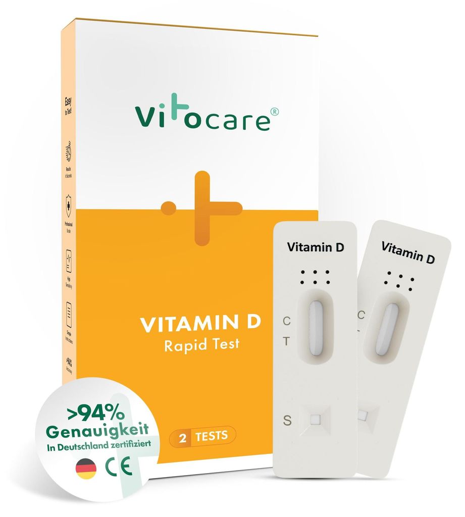 Vitocare Vitamin D Test f. Zuhause | Vitamin D Mangel Selbsttest 2x