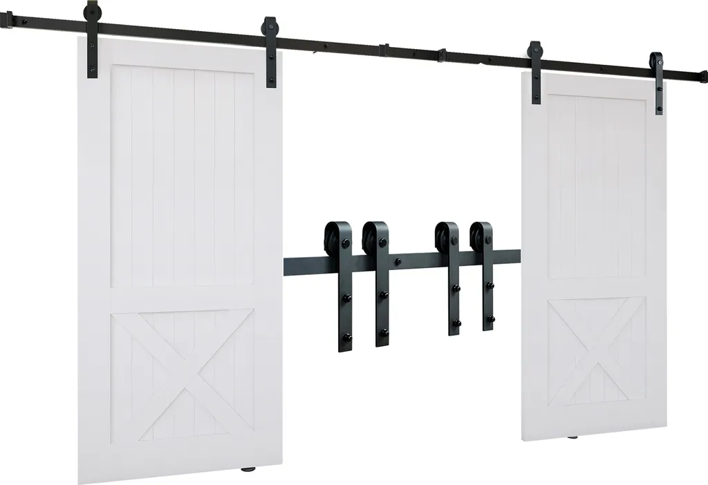 Quincaillerie porte coulissante pour double porte de grange de 8ft