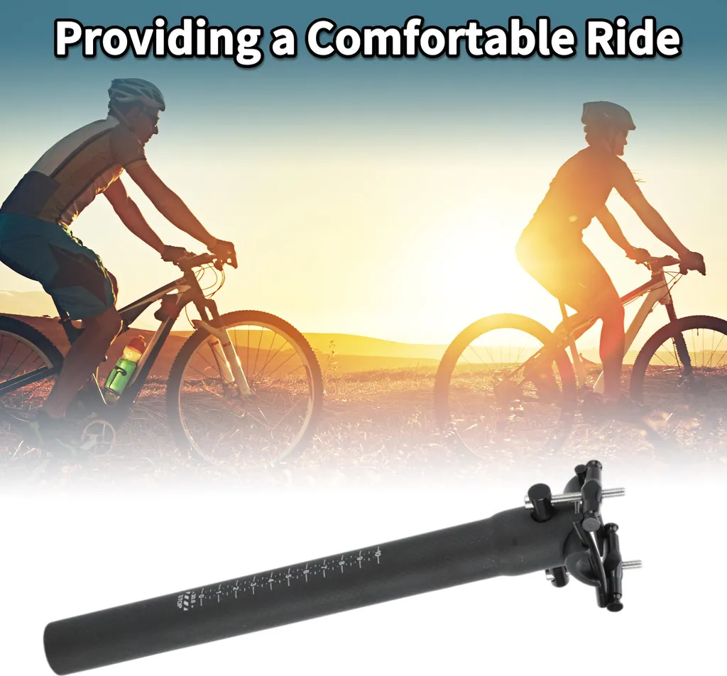 Tige de Selle pour VTT et Route en Carbone Noir Mat 30.8mm x 300mm