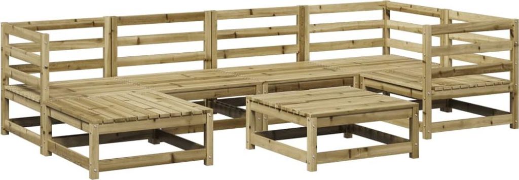 vidaXL 7-tlg. Garten-Sofagarnitur Kiefernholz Imprägniert