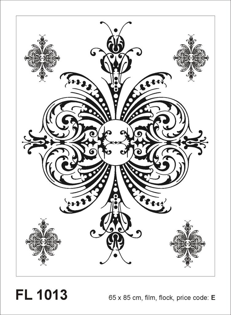 Sanders & Sanders Wandtattoo Barockmuster Schwarz 65 x 85 cm
