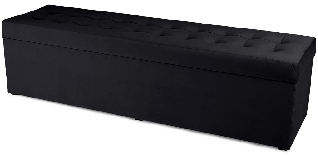MG Design Polsterhocker Schwarz 45x160 cm - Stauraum 190L, Produktbild 