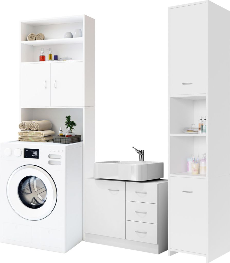 CASARIA® Set Mobili Bagno 3 Pezzi Arredamento Toilette Immagine del prodotto 