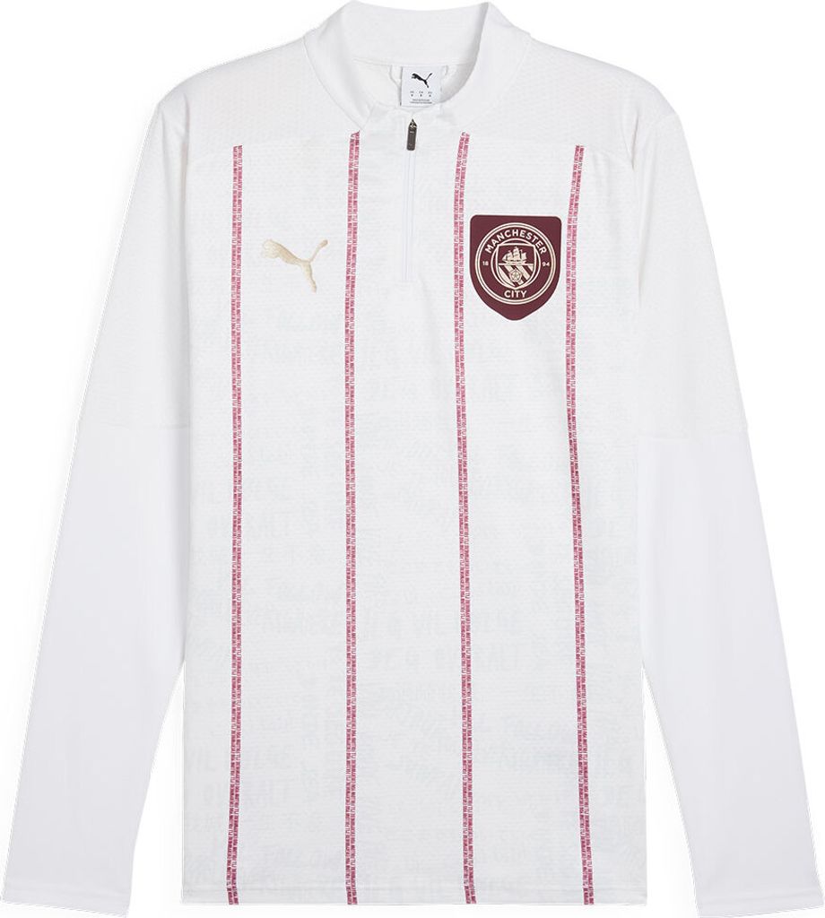 Puma Manchester City Fc Vor Dem Spiel Halbreißverschluss-sweatshirt Weiß XL Weiß XL