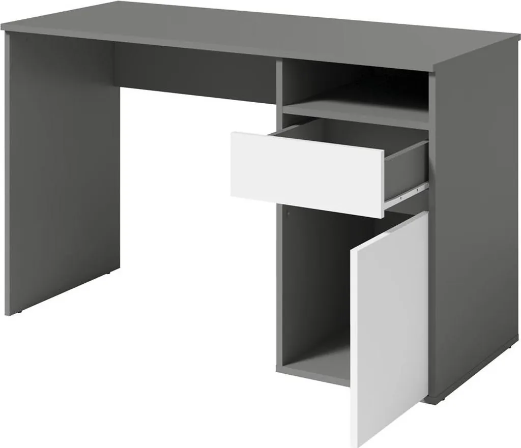 Bureau gain de place COROZAL graphite blanc contre le désordre - 2
