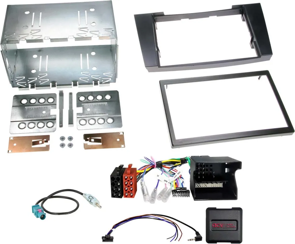 Façade Autoradio 2-DIN avec Interface Volant pour Mercedes W211 et C219