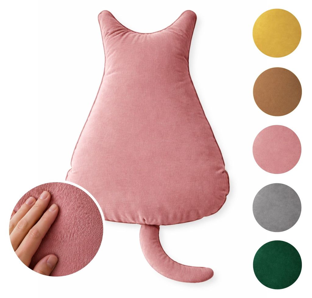 MEBLE ODNOWA, Dekorativer Kissen, Zierkissen, Katzenform, Produktbild 