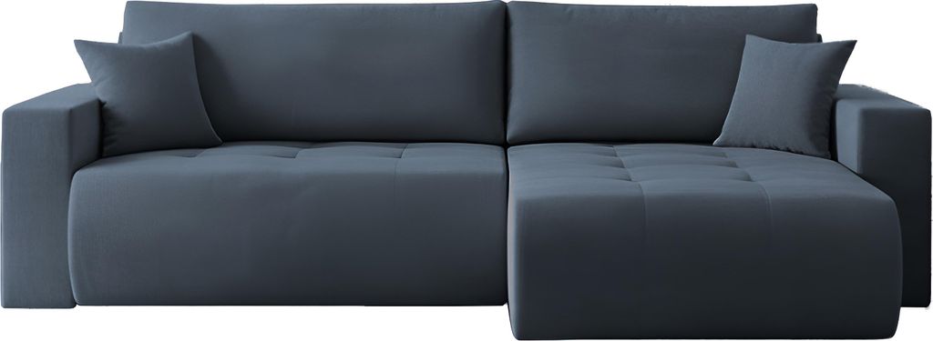 Ecksofa 3-Sitzer Schlafsofa mit Bettkasten und Schlaffunktion in Scandi-Design – Universal Rechts/Links – mit Rücken- und Dekokissen – Struk...