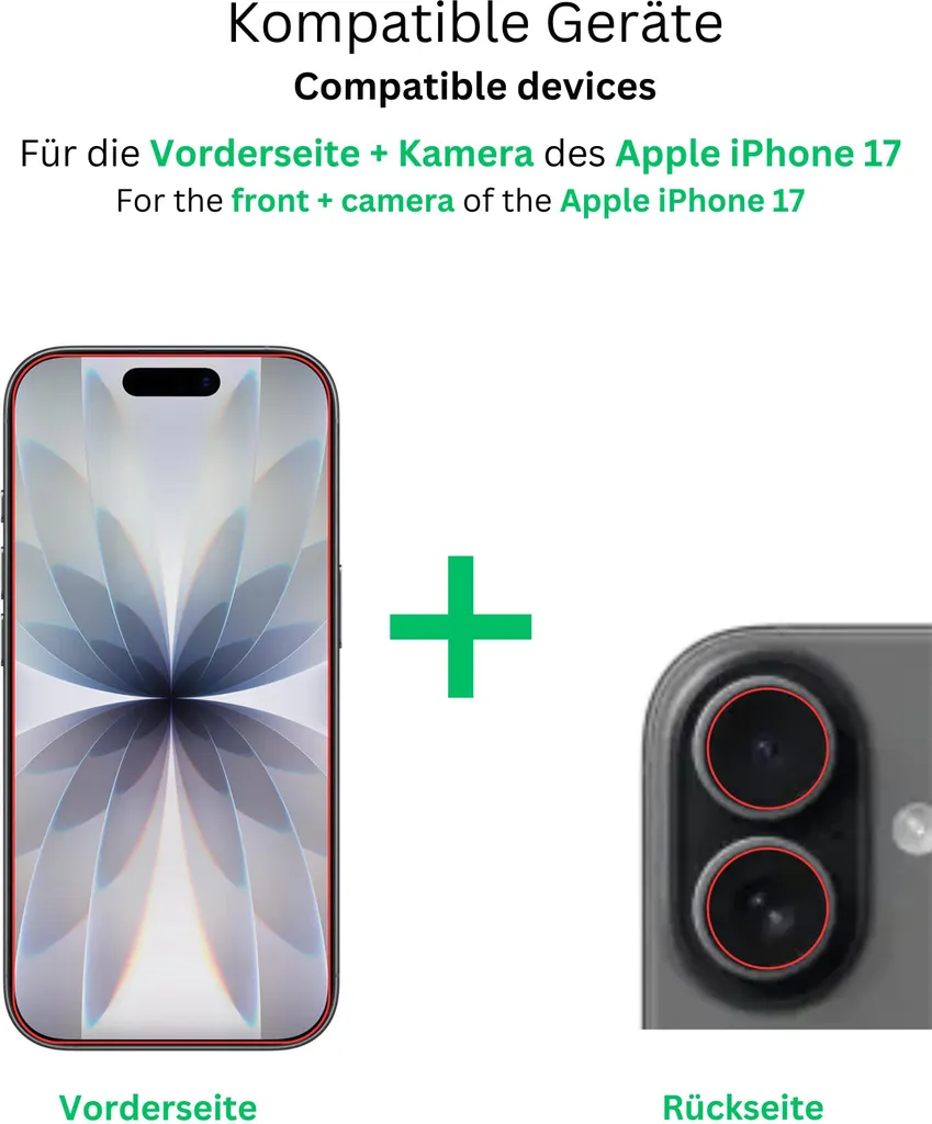 4x Pellicola iPhone 17 con Protezione Fotocamera dipos Claro - Shop Online