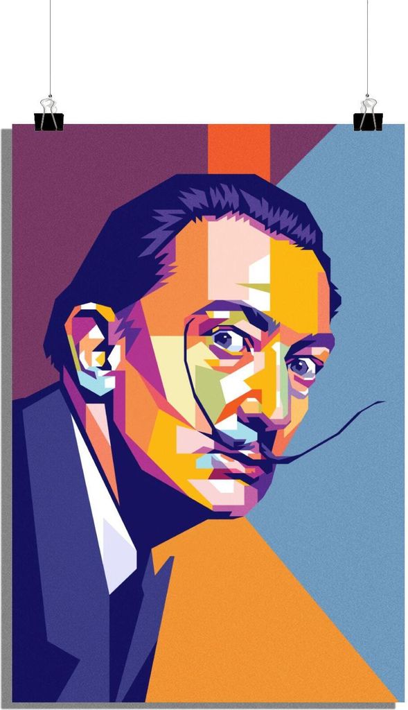 Salvador Dali Poster - Maler Poster - Künstler Poster - Pop Art Poster - Farbenfrohes Poster - 61x91cm - Perfekt zum Einrahmen