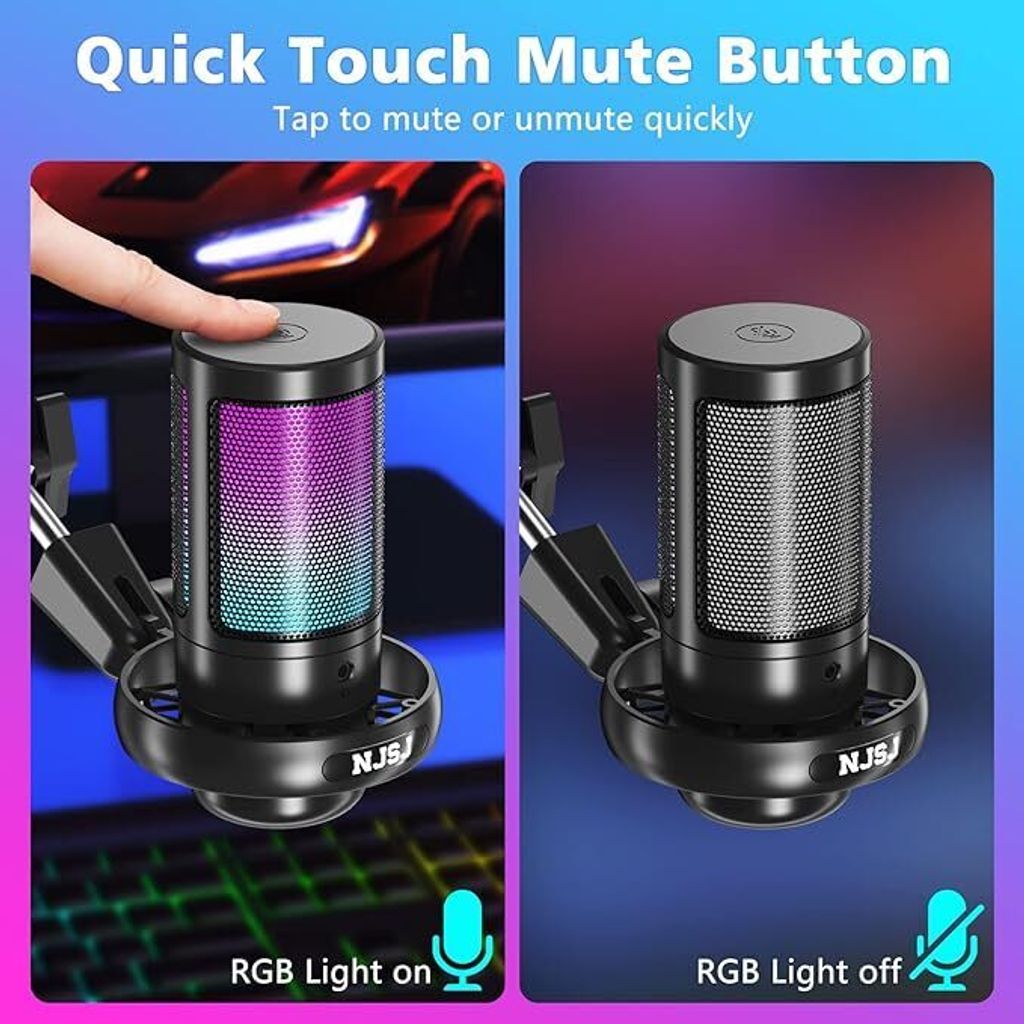 Gaming Mikrofon, USB Microphone mit Arm, für MAC PS4 PS5 Produktbild 5