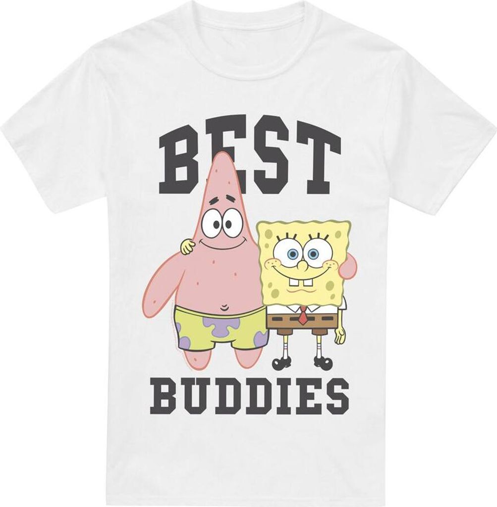 SpongeBob SquarePants - "Best Buddies" T-Shirt für Herren TV6430 (XL) (Weiß)