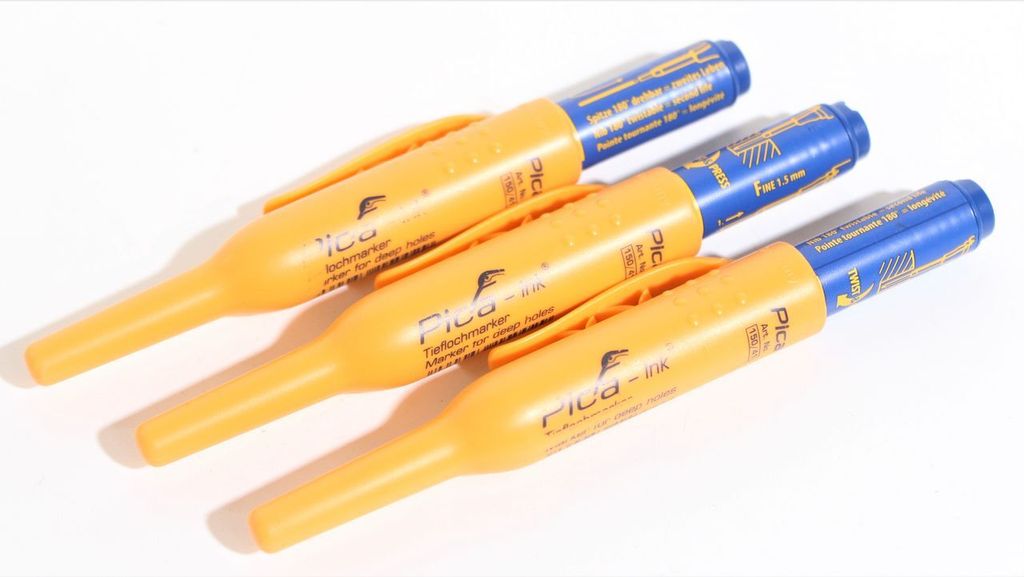 3 x PICARD Tieflochmarker schwarz rot blau Pica-Ink Marker wasserfest permanent