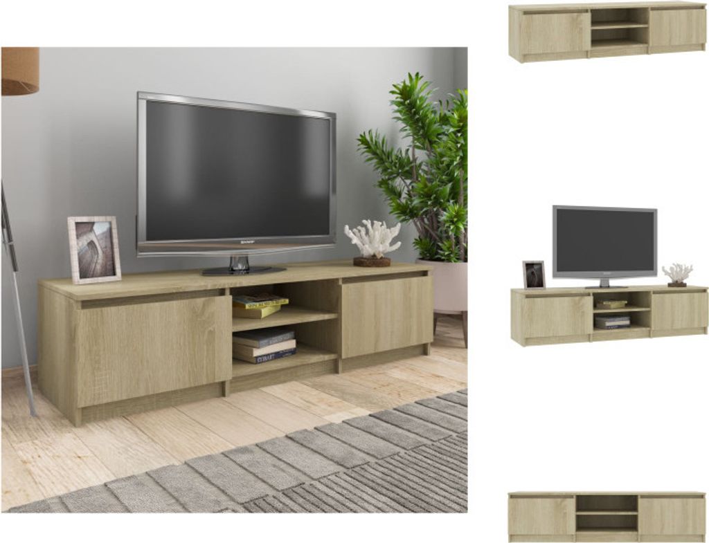 vidaXL TV-Schrank Sonoma-Eiche 140x40x35,5 cm Holzwerkstoff Produktbild 