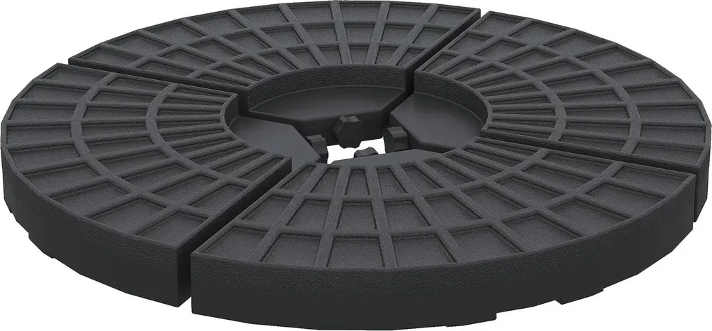 Dalles de lestage pour parasol - Lot de 4 supports en plastique HDPE Noir
