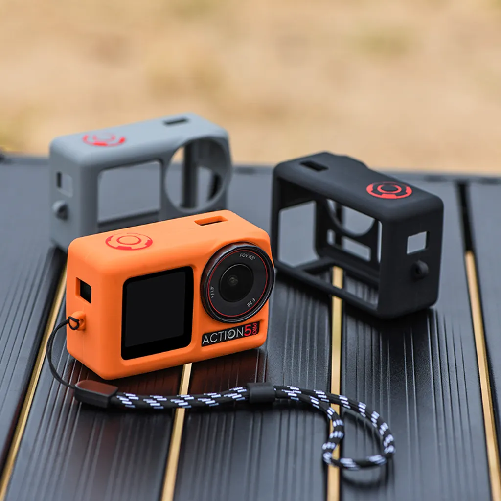 Custodia In Silicone Per Action Camera Osmo Action 4/3 – Copertura Completa Con Protezione Obiettivo E Tracolla - 4