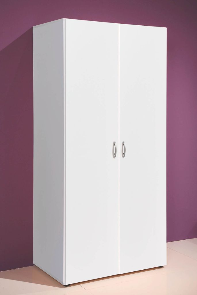 Kleiderschrank klein Weiß BASE 80 cm breit Produktbild 4