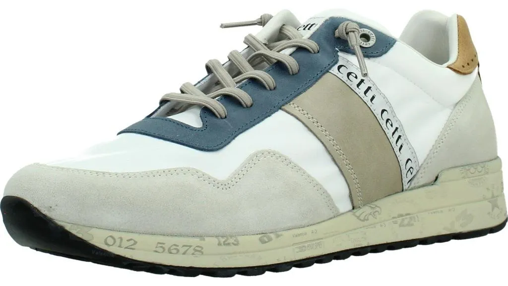 Sneakers Homme Cetti V26 Blanc en Cuir et Mesh : Chaussures Sport de Ville