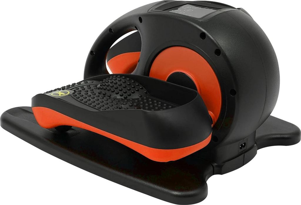 Elektrischer Ellipsentrainer - 5-Stufen Pedaltrainer - LCD-Display - Fernbedienung - leiser Motor - tragbar - für Senioren Zuhause/Büro - orange/...